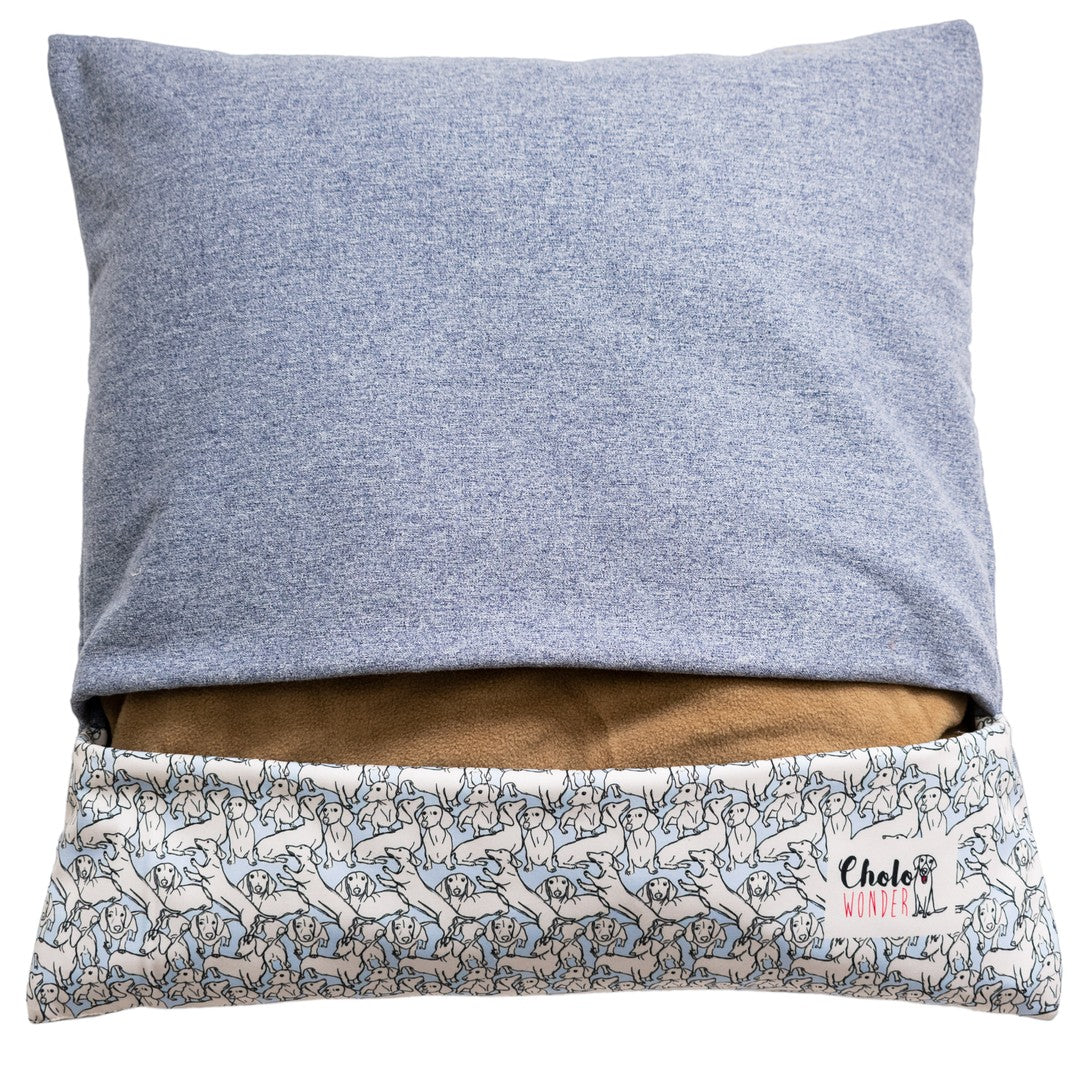Saco de dormir térmico mascotas beige daschund 65x65